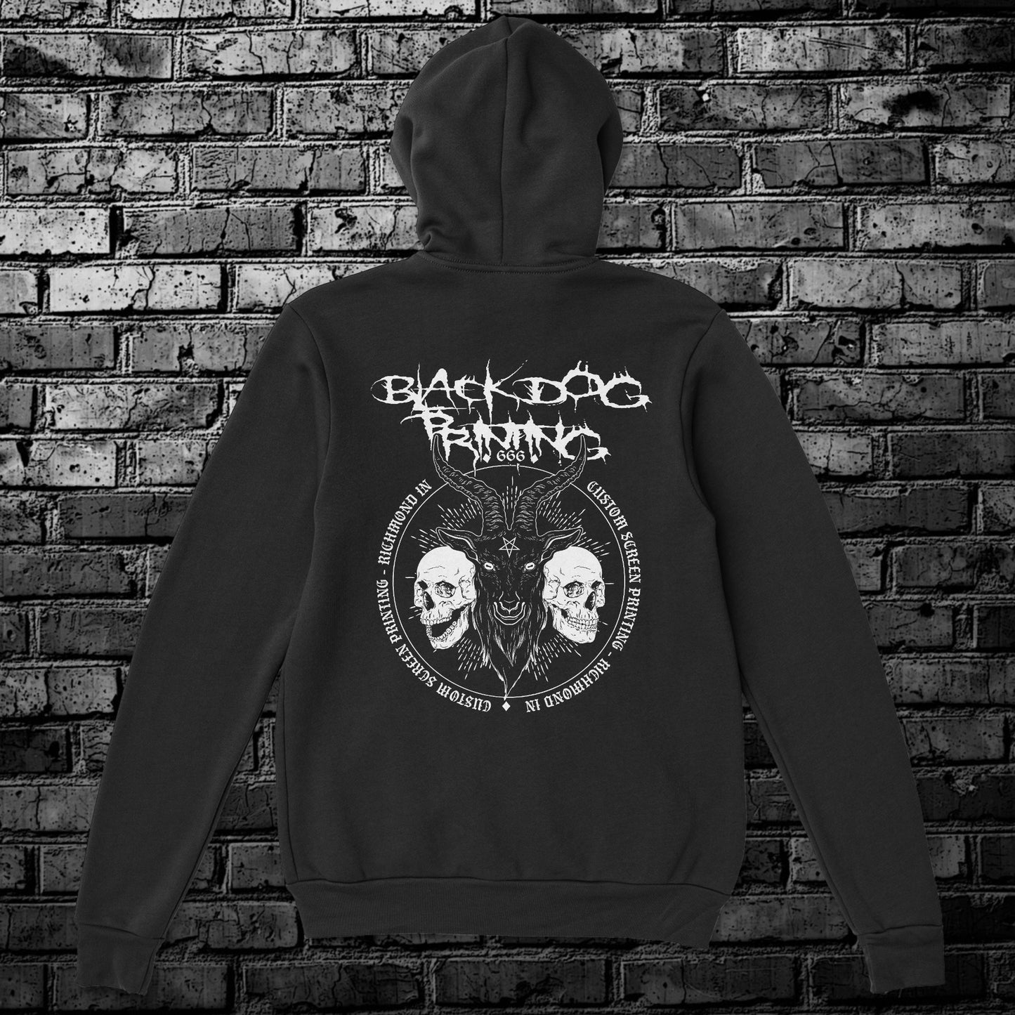 Black Dog Zip Up Baphomet Hoodie