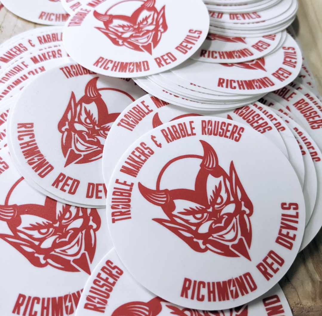 Red Devil 3" Sticker