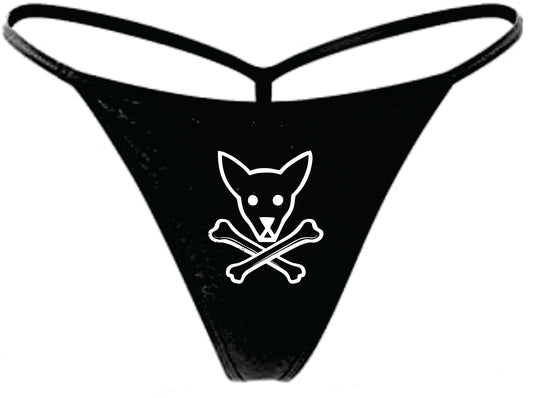 Black Dog Print Underwear Women Lightweight Thin Soft Novelty
