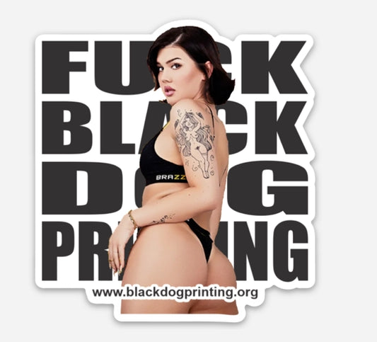 Fuck Black Dog Sticker DT